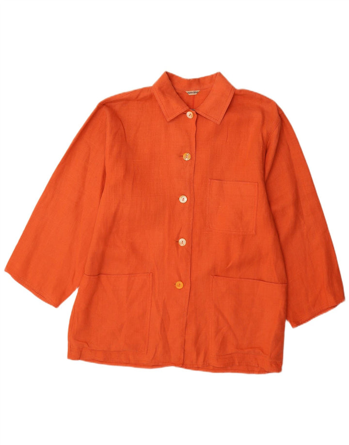 Penny Black Womens 5 Button Blazer Jacket UK 12 Medium Orange Linen