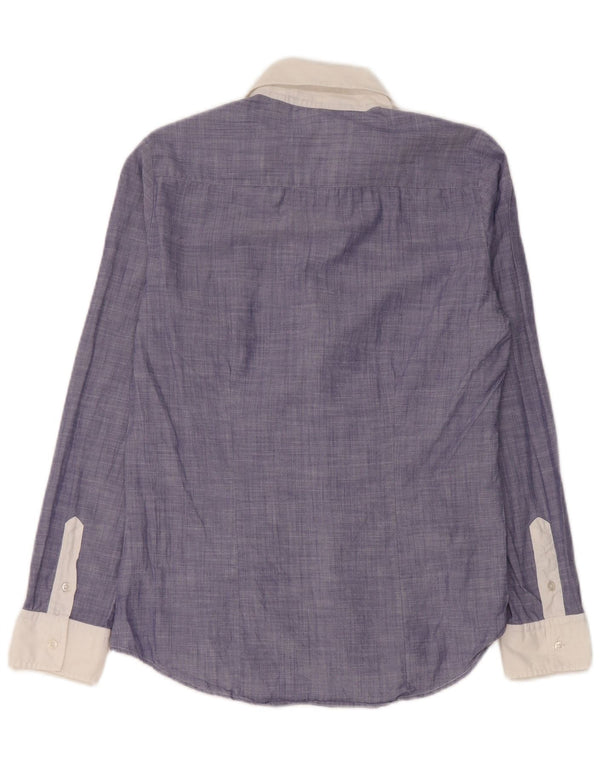 SIVIGLIA Womens Long Sleeve Regular Fit Shirt IT 42 Medium Blue Colourblock