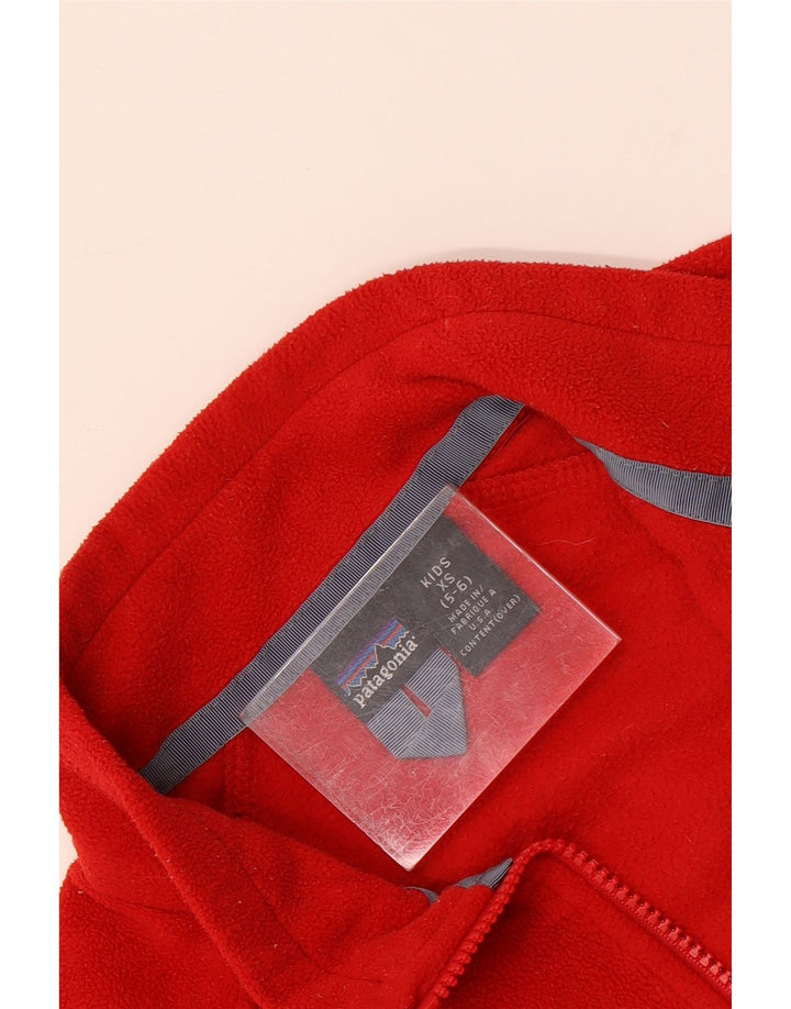 PATAGONIA Girls Fleece Jacket 5-6 Years XS Red Polyester