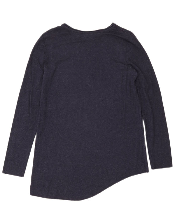 Zara Womens Trafaluc Top Long Sleeve UK 10 Small Navy Blue Flecked