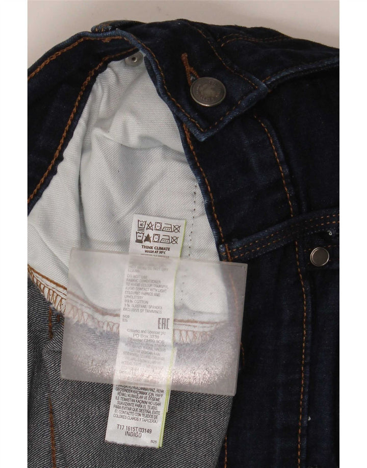 Marks & Spencer Mens Tapered Jeans W34 L33 Navy Blue Cotton
