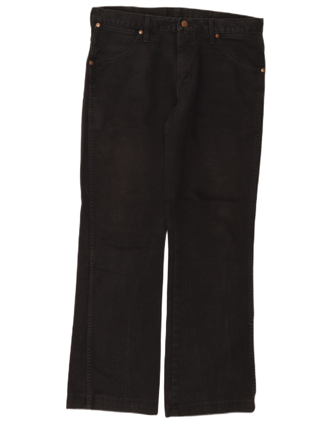 Wrangler Mens Dayton Bootcut Jeans W33 L31 Black Cotton