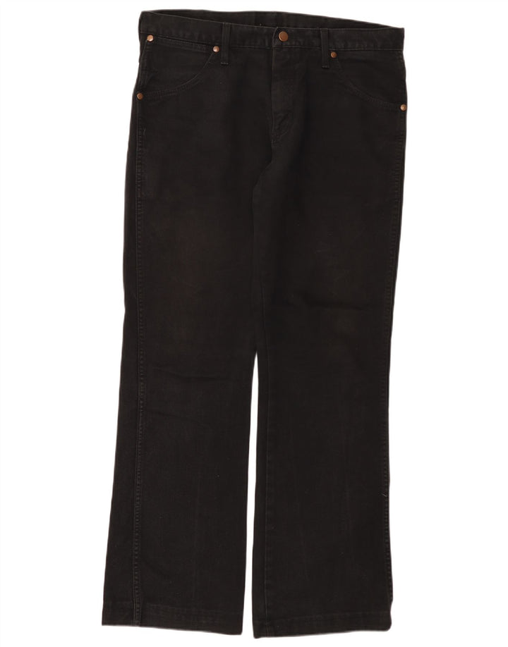 Wrangler Mens Dayton Bootcut Jeans W33 L31 Black Cotton