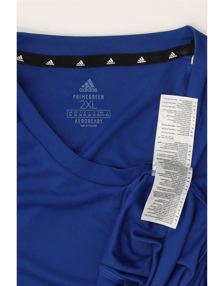 Adidas Mens Aeroready T-Shirt Top 2XL Blue Polyester