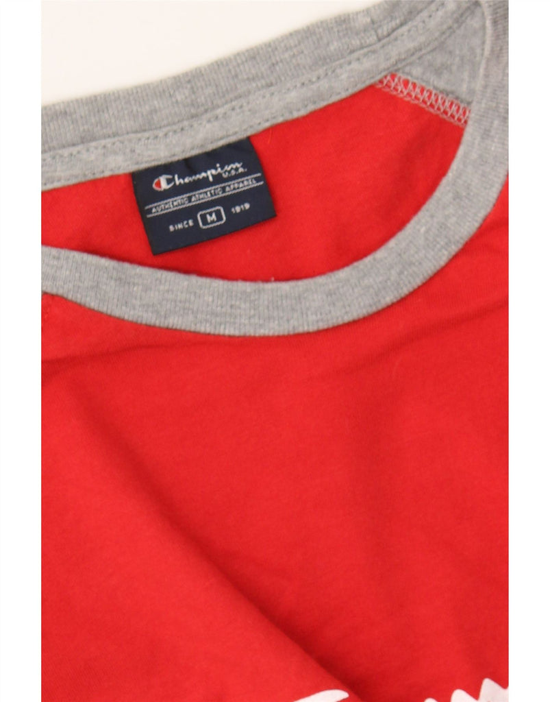 CHAMPION Mens Graphic T-Shirt Top Medium Red Colourblock Vintage Champion and Second-Hand Champion from Messina Hembry 