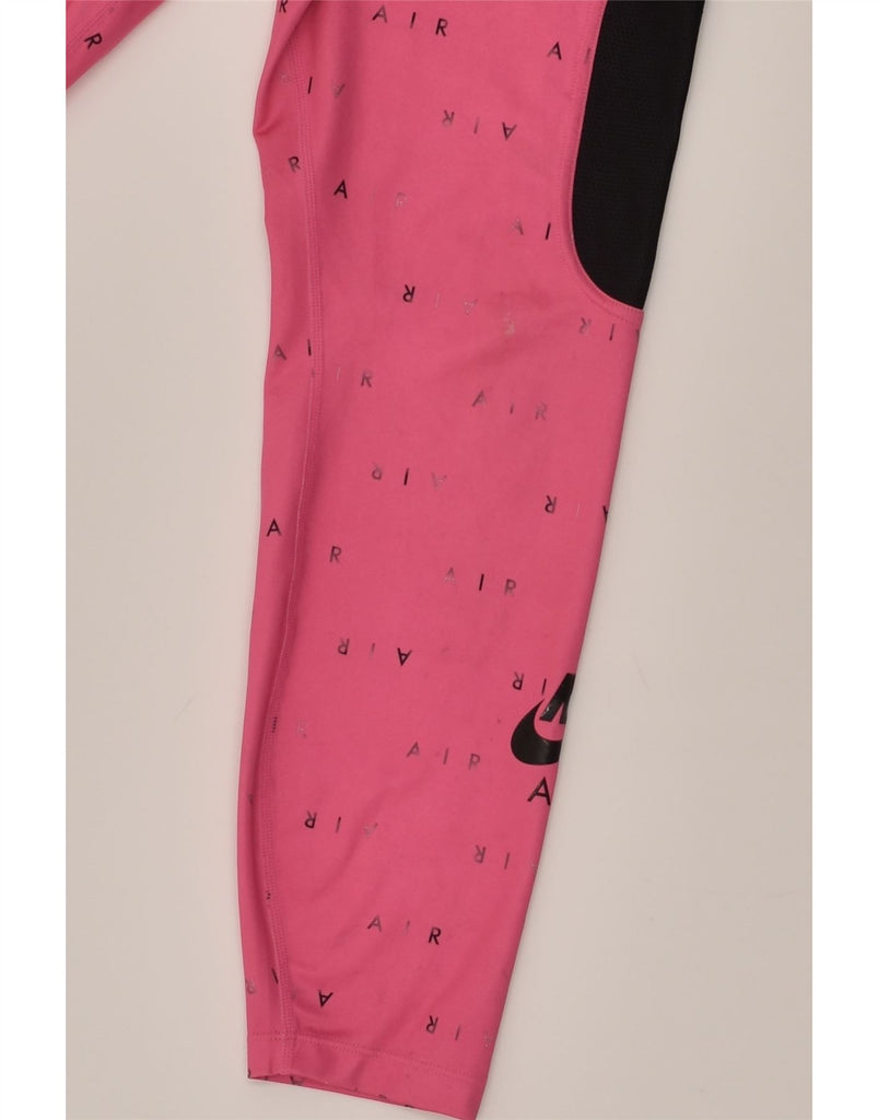 NIKE Womens Air Graphic Leggings UK 14 Large Pink Polyester | Vintage Nike | Thrift | Second-Hand Nike | Used Clothing | Messina Hembry 