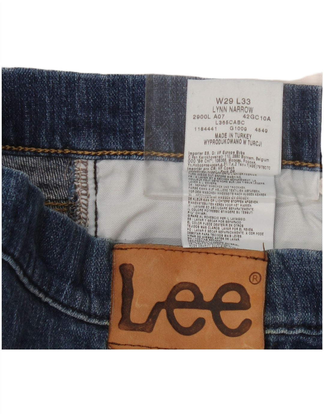 Lee Womens Lynn Narrow Slim Jeans W29 L29 Blue Cotton