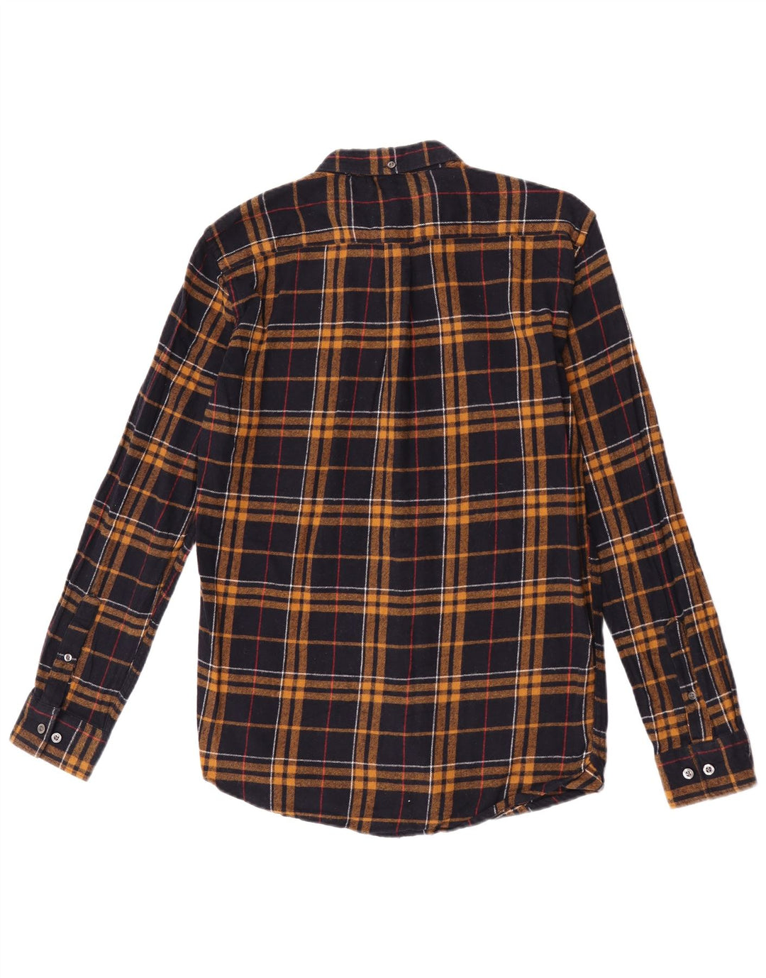 French Connection Mens Flannel Shirt Medium Brown Check Cotton