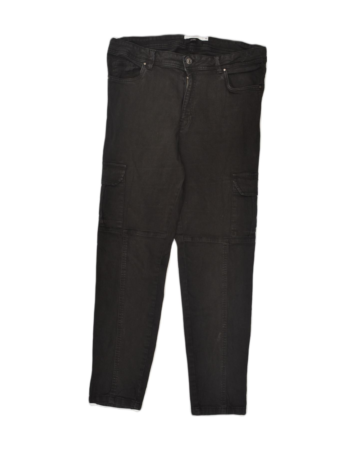 PIAZZA ITALIA Womens Cargo Skinny Jeans IT 48 XL W36 L29 Black