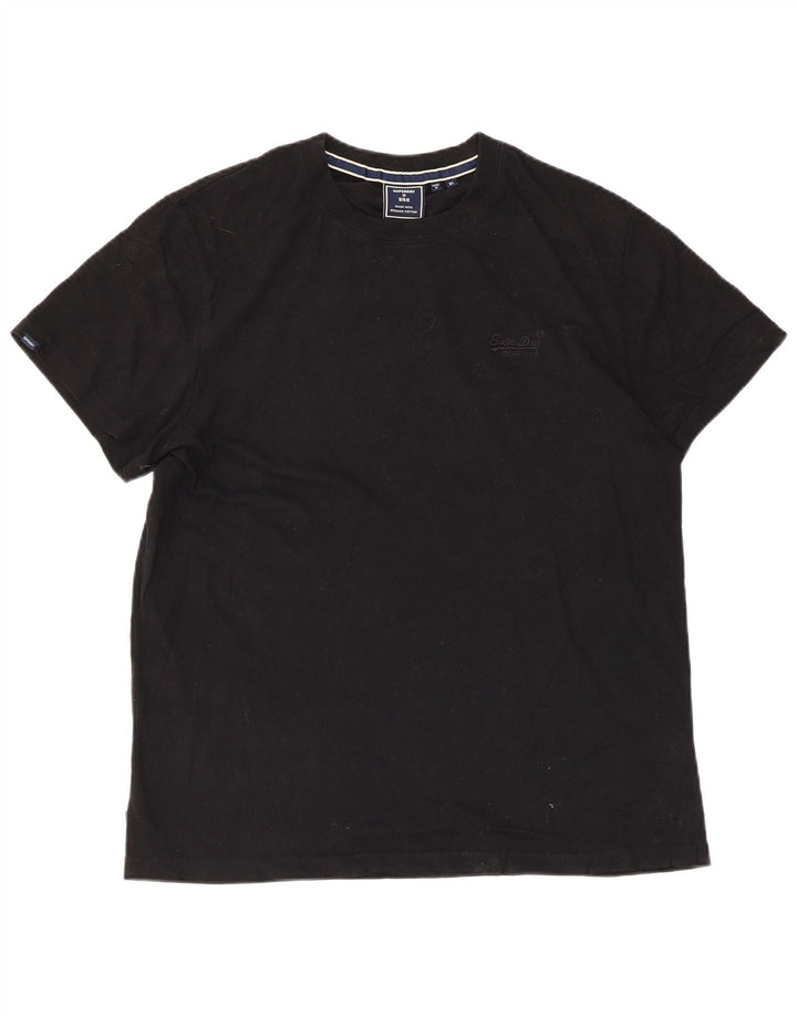 Superdry Mens T-Shirt Top XL Black Cotton