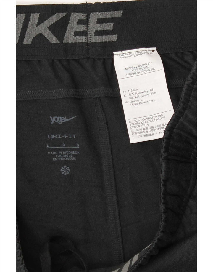 Nike Mens Dri Fit Tracksuit Trousers Joggers Large Grey Flecked Polyester