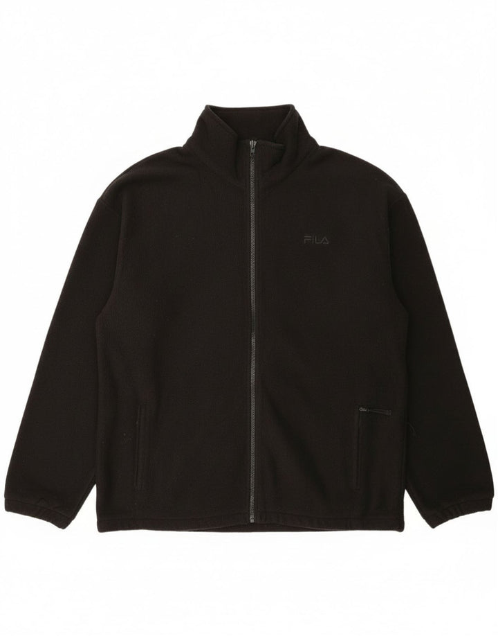 Fila Mens Liner Fleece Jacket UK 44 2XL Black Polyester