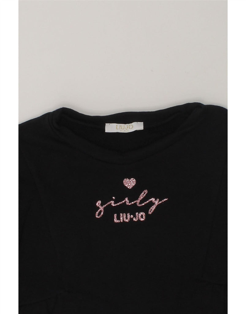 LIU JO Baby Girls Graphic Top Long Sleeve 18-24 Months Black Cotton | Vintage Liu Jo | Thrift | Second-Hand Liu Jo | Used Clothing | Messina Hembry 