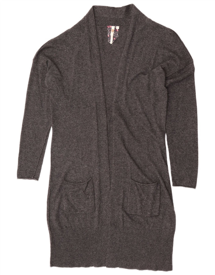 White Stuff Womens Longline Open Cardigan Sweater UK 14 Medium Grey Viscose