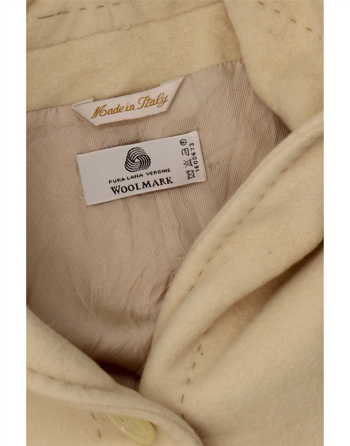Vintage Womens Overcoat IT 42 Medium White Virgin Wool