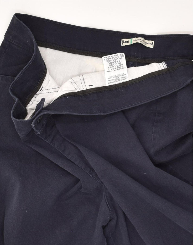 LEE Womens Long High Waist Casual Trousers US 18 2XL W38 L34 Navy Blue | Vintage Lee | Thrift | Second-Hand Lee | Used Clothing | Messina Hembry 