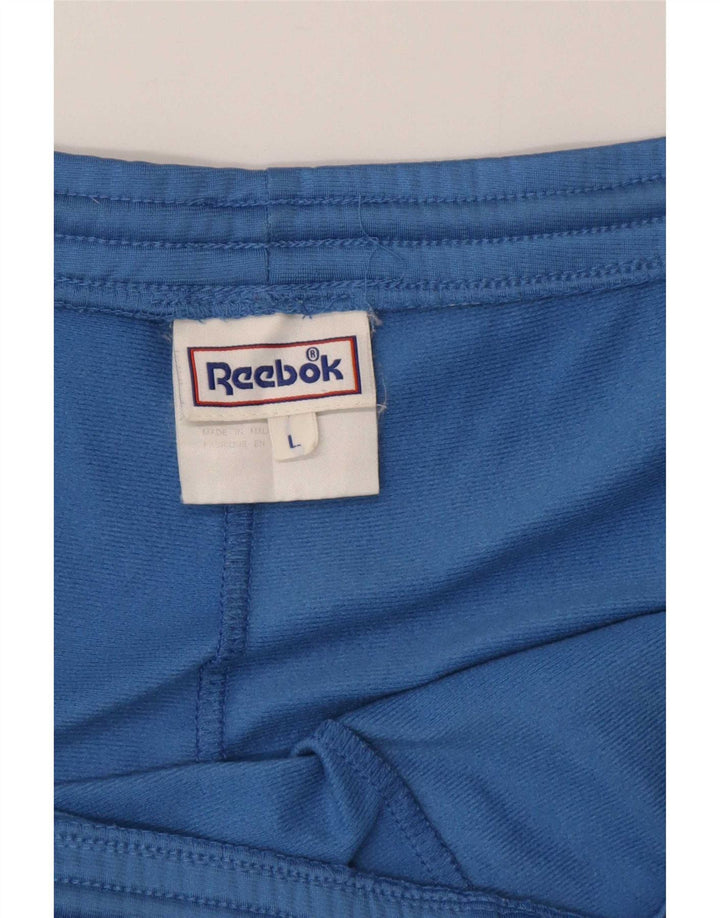 Reebok Mens Tracksuit Trousers Large Blue Colourblock Polyester