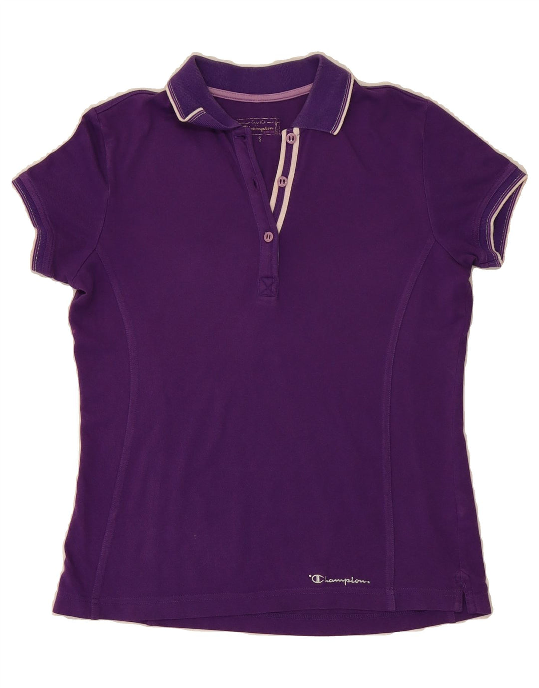 CHAMPION Womens Polo Shirt UK 10 Small Purple Cotton Vintage Champion and Second-Hand Champion from Messina Hembry 