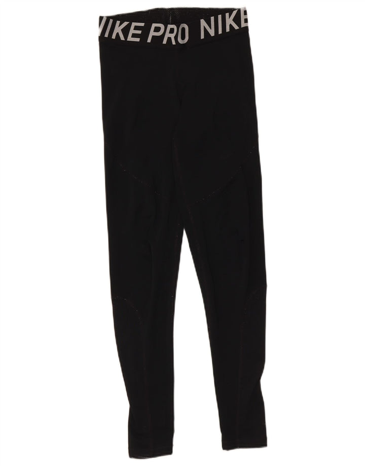Nike Womens Dri Fit Graphic Leggings UK 14 Medium  Black