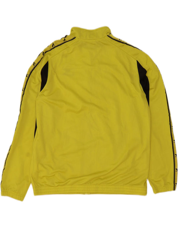 DIADORA Mens Graphic Tracksuit Top Jacket 3XL Yellow Colourblock Polyester