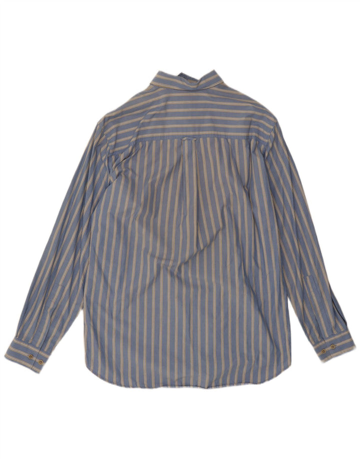 Marlboro Classics Mens Shirt Large Blue Striped Cotton