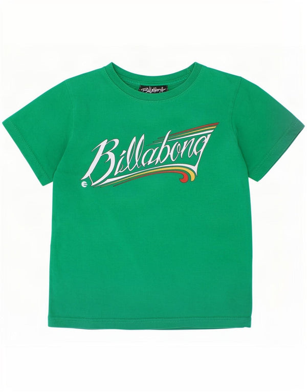 Billabong Boys Graphic T-Shirt Top 5-6 Years Green Cotton