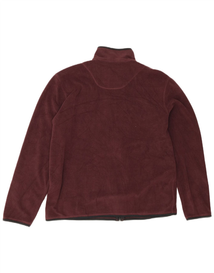 Marks & Spencer Mens Fleece Jacket UK 40 Large Burgundy Polyester