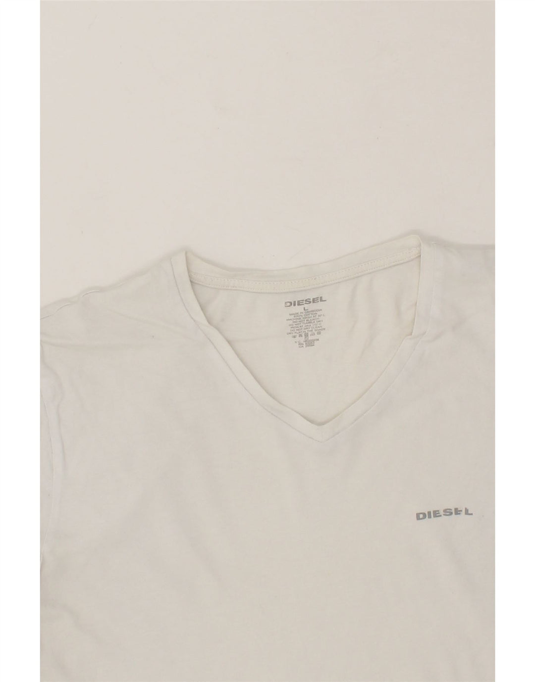DIESEL Womens T-Shirt Top UK 16 Large White Cotton Vintage Diesel and Second-Hand Diesel from Messina Hembry 