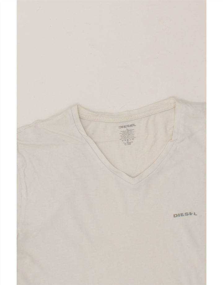 DIESEL Womens T-Shirt Top UK 16 Large White Cotton Vintage Diesel and Second-Hand Diesel from Messina Hembry 