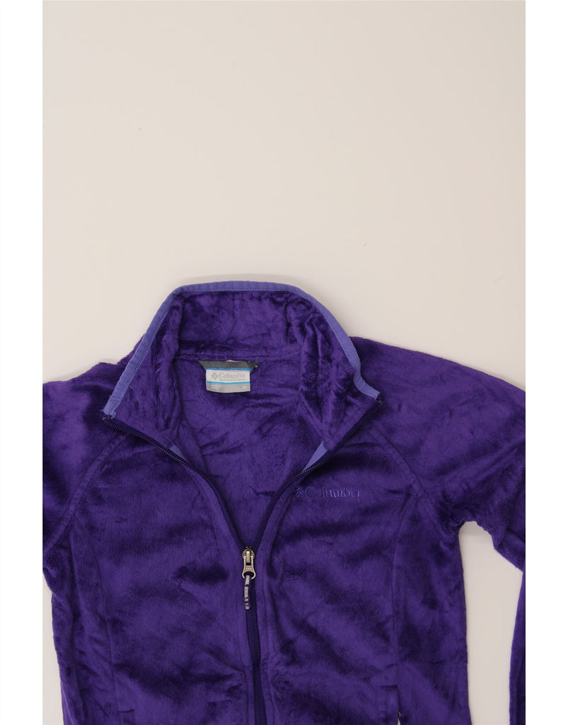 COLUMBIA Womens Fleece Jacket UK 12 Medium Purple Polyester Vintage Columbia and Second-Hand Columbia from Messina Hembry 