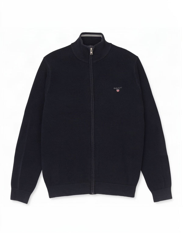 Gant Mens Cardigan Sweater Large Navy Blue Cotton
