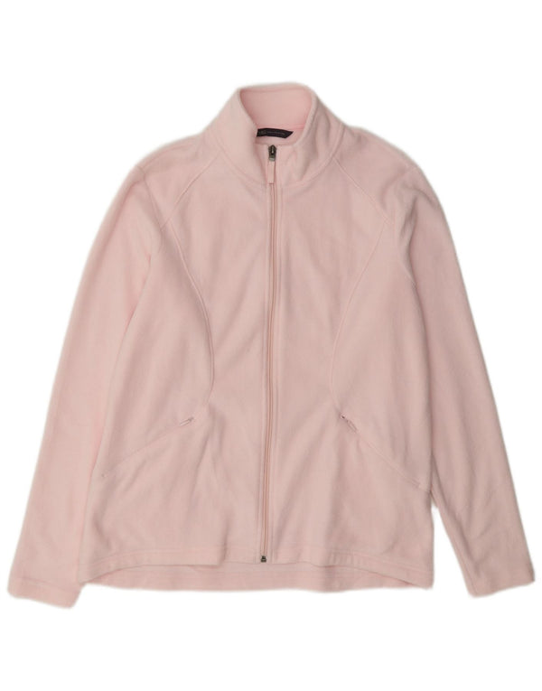 Marks & Spencer Womens Fleece Jacket UK 14 Large Pink Polyester