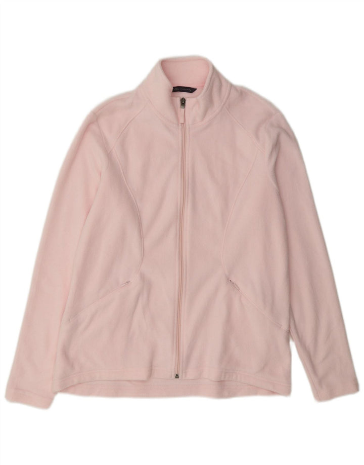 Marks & Spencer Womens Fleece Jacket UK 14 Large Pink Polyester