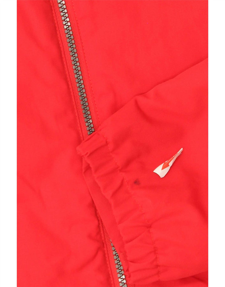 Benetton Mens Hooded Bomber Jacket UK 38 Medium Red Sports