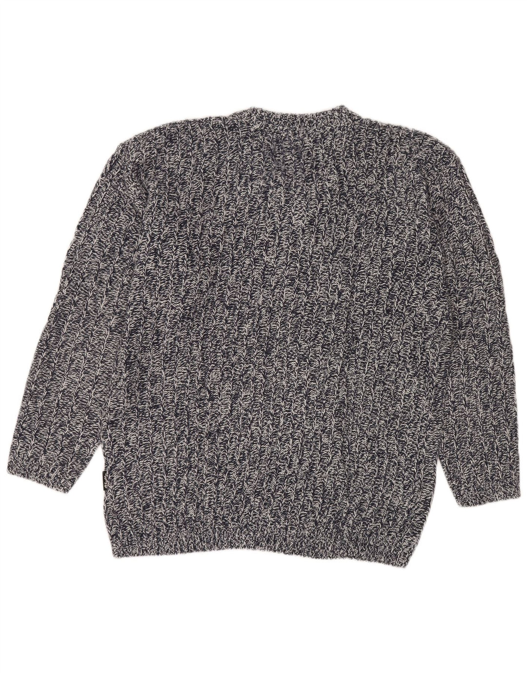 Lotto Mens V-Neck Jumper Sweater Large Navy Blue Flecked Acrylic