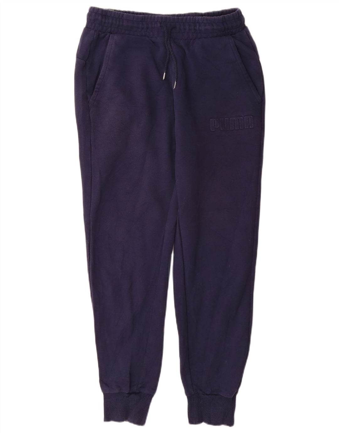 PUMA Mens Tracksuit Trousers Joggers Small Navy Blue Cotton