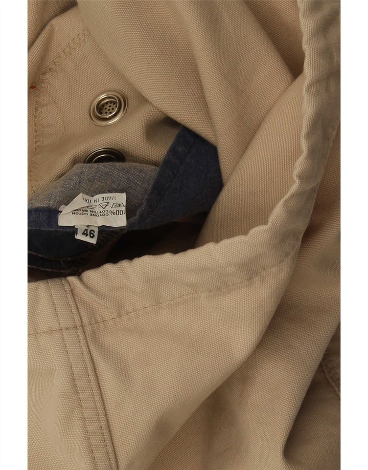 Elvstrom Mens Windbreaker Coat IT 46 Small Beige Cotton
