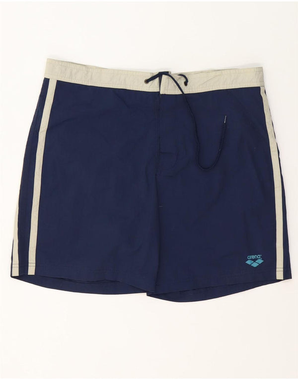 Arena Mens Swimming Shorts Large Navy Blue Colourblock Polyester