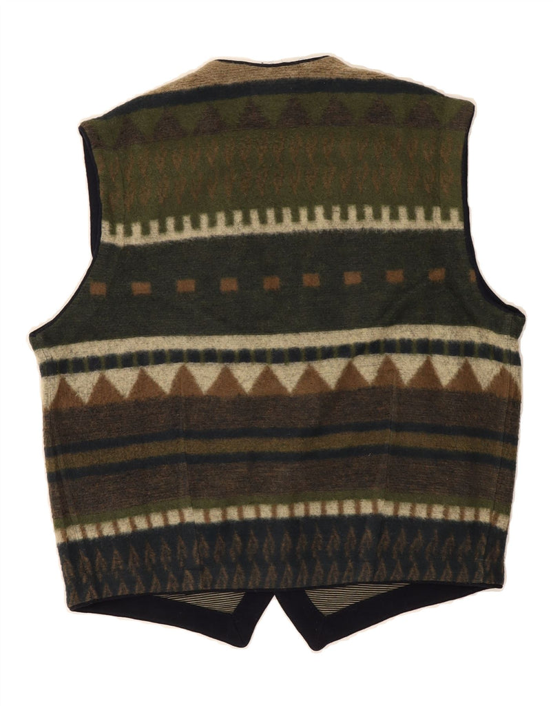 RODRIGO Mens Waistcoat IT 50 Medium Green Striped Wool Vintage Rodrigo and Second-Hand Rodrigo from Messina Hembry 
