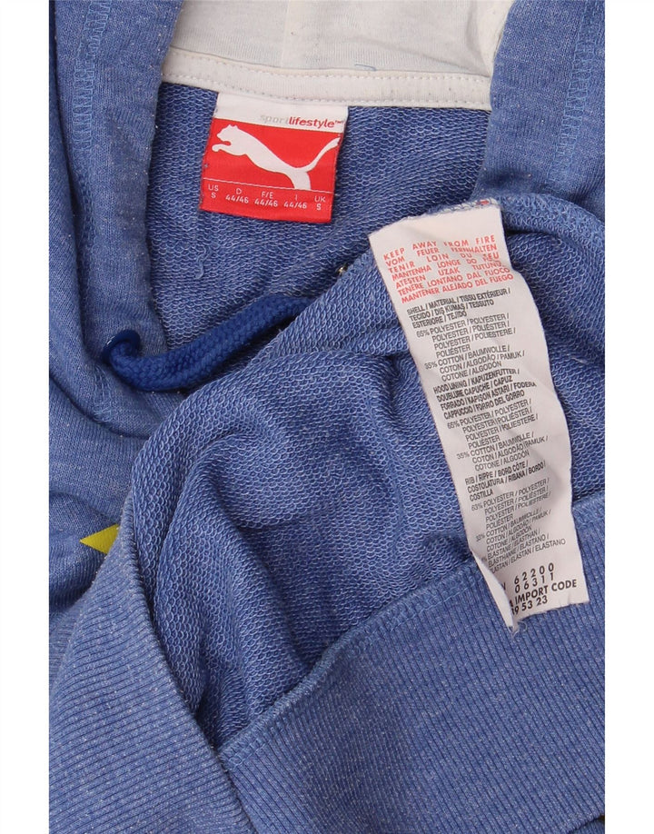 Puma Mens Graphic Hoodie Jumper Small Blue Polyester