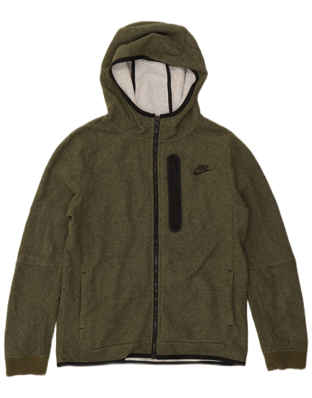 Nike Boys Zip Hoodie Sweater 13-14 Years XL Khaki Polyester
