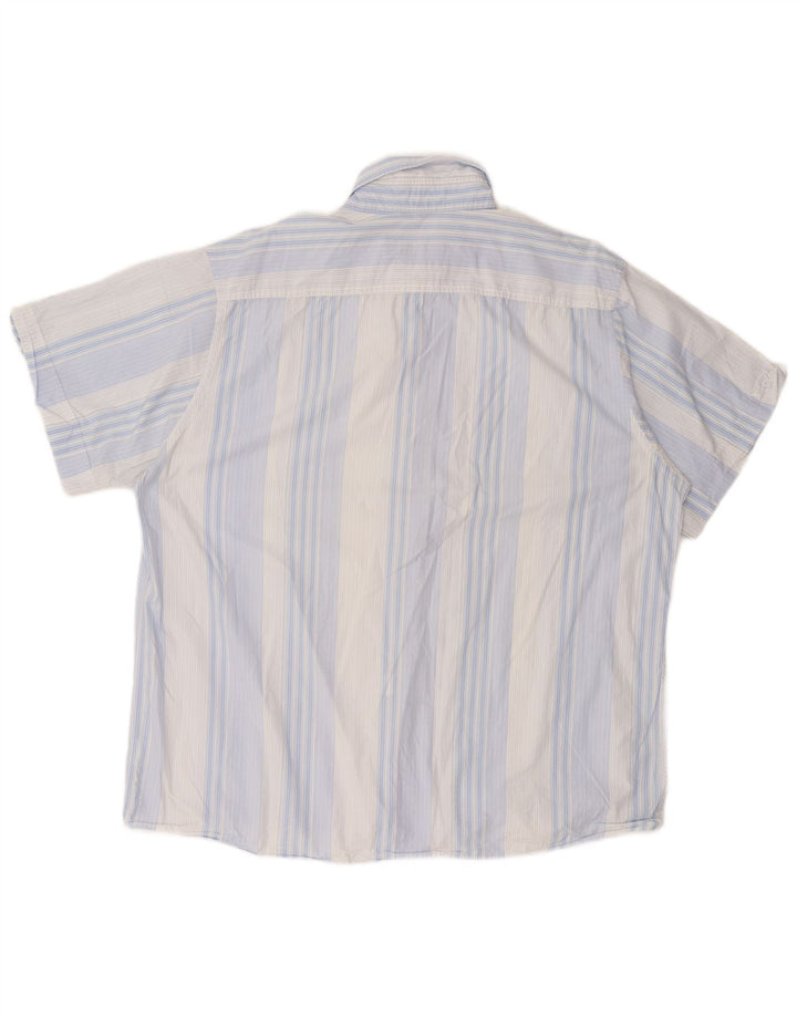 CAMEL ACTIVE Mens Slim Short Sleeve Shirt 2XL Blue Striped