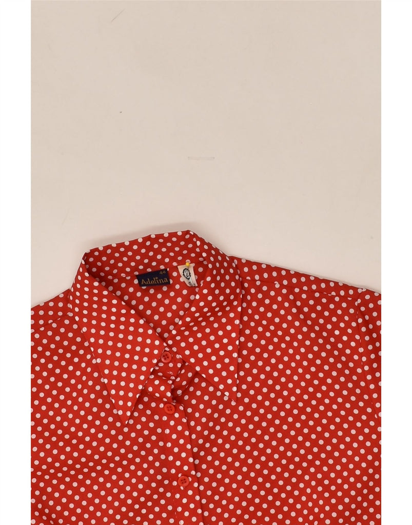 C&A Womens Short Sleeve Shirt EU 44 XL Red Polka Dot Polyester | Vintage C&A | Thrift | Second-Hand C&A | Used Clothing | Messina Hembry 