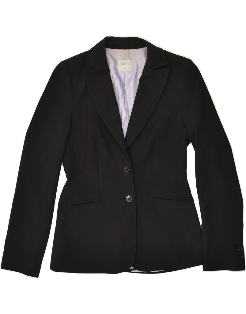 OASIS Womens 2 Button Blazer Jacket UK 10 Small  Black Polyester | Vintage Oasis | Thrift | Second-Hand Oasis | Used Clothing | Messina Hembry 