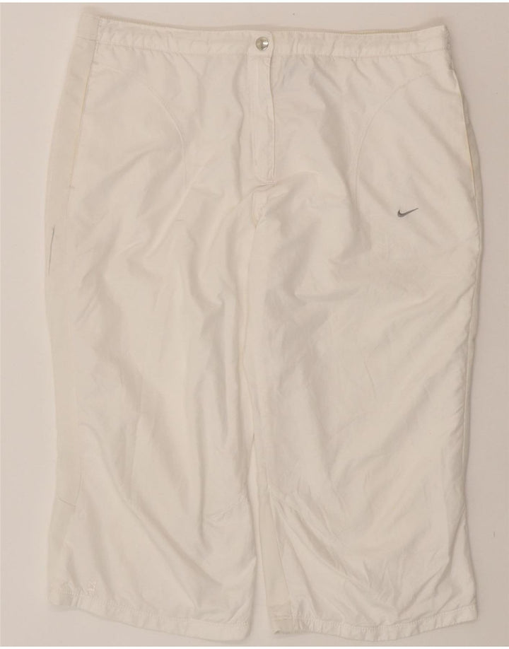 NIKE Womens Capri Tracksuit Trousers UK 16 Large  White Polyester Vintage Nike and Second-Hand Nike from Messina Hembry 