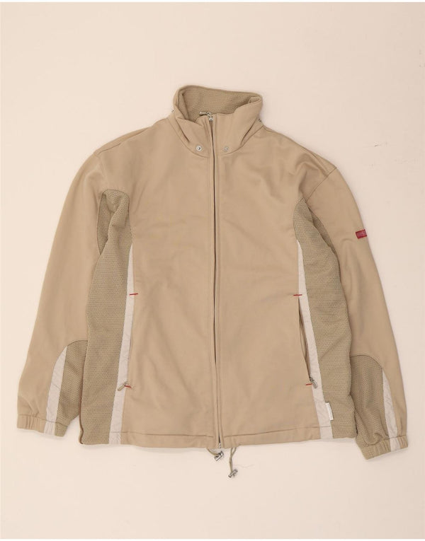 Diadora Womens Oversized Tracksuit Top Jacket UK 10 Small Beige Colourblock