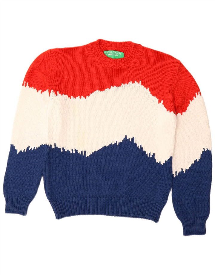 BENETTON Womens Crew Neck Jumper Sweater UK 14 Medium Multicoloured