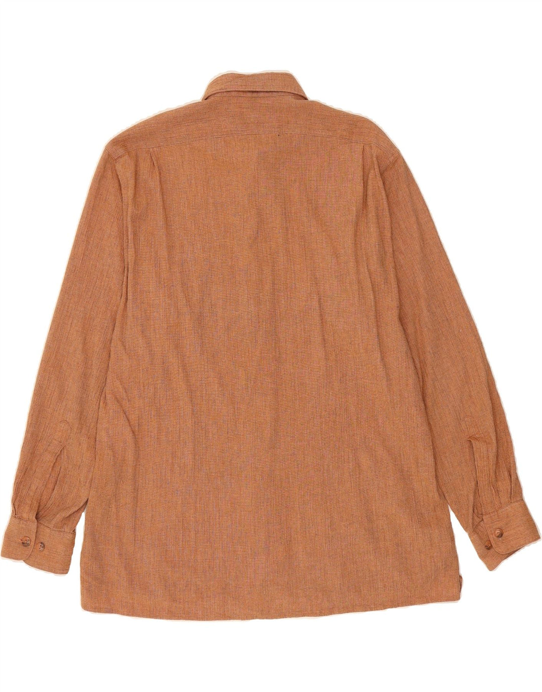 OLYMP Mens Flannel Shirt Size 41 Large Brown Cotton Vintage Olymp and Second-Hand Olymp from Messina Hembry 