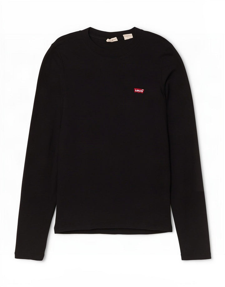 Levi's Womens Top Long Sleeve UK 10 Small Black Cotton