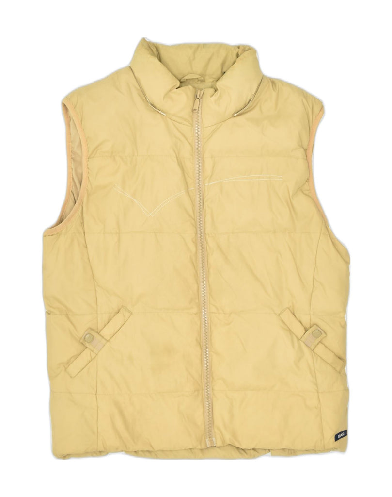 GAS Womens Padded Gilet UK 16 Large Yellow Nylon | Vintage | Thrift | Second-Hand | Used Clothing | Messina Hembry 